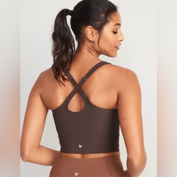 NWT! French Roast Light Support PowerSoft Adjustable Longline Sports Bra - Picture 2 of 8